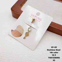 XUPING Sieraden RVS Piercing Sieraden Hangertje Hart Buikring Zirkoon Party Navelring Strand Buiksieraden