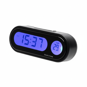 Horloge numérique moderne pour voiture, thermomètre, accessoire intérieur en plastique, décoration de tableau de bord 2 en 1 pour le style automobile - Product Image 1