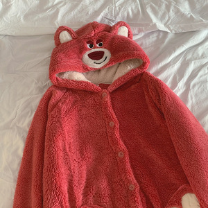 Bata de Baño Personalizada de Fábrica, Linda Bata de Baño Estampada para Adultos y Niños, <span class=keywords><strong>Pijama</strong></span> de Franela - Product Image 3