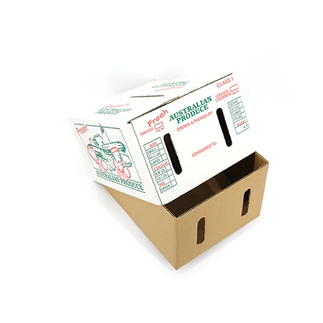 Stampa logo di dimensioni personalizzate di alta qualità scatole di cartone resistenti frutta e verdura
