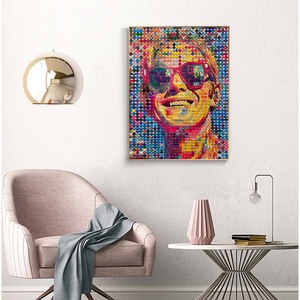 Personas que se ríen <span class=keywords><strong>de</strong></span> corazón 30X40CM/11.8X15.7in pintura <span class=keywords><strong>de</strong></span> diamante Diy diamante redondo 5d pintura colgante mosaico arte colgante - Product Image 2