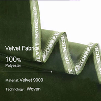 Nouvel Arrivage Tissu Velours Teint 9000 en Polyester Vert Noirâtre Extensible de Luxe pour Sacs, Textiles de Maison et Vêtements