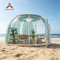 Dôme géodésique rond en polycarbonate PC Kawagebo Kamp (KK) de 3,5 m / 11,5 pi de diamètre, tente préfabriquée pour glamping, maison bulle