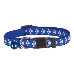 Collier pour chat en nylon élastique bleu avec motif flocon de neige blanc réglable pour animaux de compagnie - Product Image 1