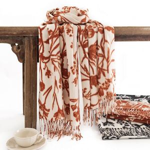 Écharpe en cachemire imprimé en polyester de style doux 2024, version coréenne d'hiver, écharpes longues et chics pour femmes YHK0038 - Product Image 2