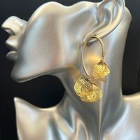 Boucles d'oreilles créoles florales élégantes, pendantes en forme de feuille ajourée, en cuivre électroplaqué, cadeau pour femme