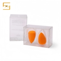 Boîte d'emballage éponge en plastique transparent de fournisseurs chinois boîte-cadeau de cosmétiques en papier d'art avec gaufrage pour l'affichage de produits de beauté