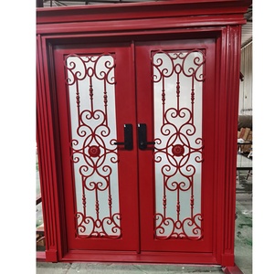 Puertas forjadas Ace (Xiamen) Diseños de ventanas de parrilla Moldes decorativos de arco para hacer anillos Jaulas de perros vintage Dos puertas de hierro sin conexión - Product Image 1