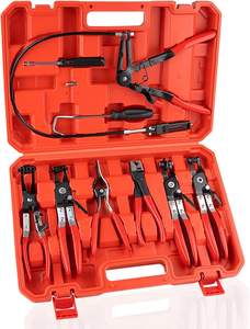 Manual Tool Pliers 9pcs Automotive Wire Long Reach Hose <b>Clamp</b> Pliers Set for Fuel Oil Water Hose Manual Tool Pliers - Product Image 1