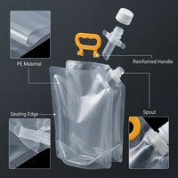 Bolsas de Repuesto Grandes al por Mayor con Boquilla y Asa de Plástico Integrada, Bolsas Transparentes de PE para Líquidos, Agua, Jugos y Bebidas