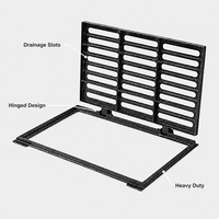 Grille de drainage en fonte robuste à charnières avec cadre pour la sécurité routière et les canaux de drainage