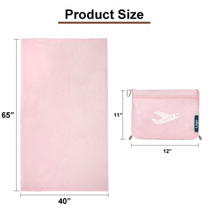 Vendita calda della fabbrica su misura ricamano il Logo 2 in 1 aereo da portare sulla coperta portatile morbida da viaggio coperta e Set di cuscini con cerniera - Product Image 2