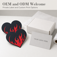 Votre LOGO ICI - Cache-tétons personnalisés imprimés flamme cœur noir et rouge mat - Vente en gros OEM