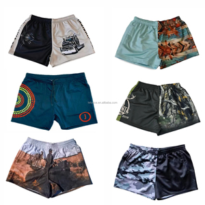 Pur personnalisé australien Footy Shorts unisexe poches Zip hommes <span class=keywords><strong>Rugby</strong></span> Shorts 5 pouces Gym entraînement plage piscine décontracté Football <span class=keywords><strong>court</strong></span> - Product Image 3