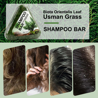 Shampooing Solide Usma Grass & Cedarwood - pour la Croissance et l'Épaississement des Cheveux, Réduit la Chute des Cheveux, Entièrement Naturel, Usine OEM/ODM GMP