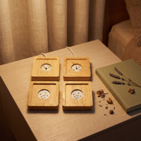 Base de lampe de nuit LED carrée en bois massif, alimentée par USB, avec contrôle tactile, lumière colorée à intensité variable pour boule de cristal, décoration de bureau en verre