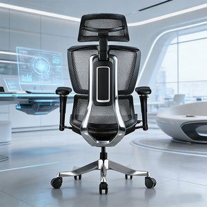 Silla Ergonómica de Malla de Alta Calidad con Reposabrazos de <span class=keywords><strong>Aluminio</strong></span> 5D y PU, Sin Reposapiés - Product Image 4