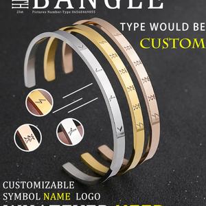 Brazalete Personalizado, Pulseras Económicas de Acero Inoxidable, Brazaletes para Mujer, Joyería de Oro Rosa, Regalo para el Día de San Valentín - Product Image 2