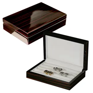 Sonny Cufflinks Box Custom Wooden Glossy High Quality Jewelry Storage Box for 16 Pairs Cufflinks