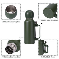 Ensemble Thermos Yerba Mate, Bouteille d'Eau en Acier Inoxydable à Double Paroi Isolée sous Vide avec Tasse Mate Portable pour l'Extérieur, Logo Personnalisé