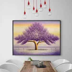 新款紫色爱心树全钻DIY 5D钻石画壁画艺术家居装饰钻石画