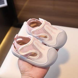 Semelle intérieure en PVC coloré bébé chaussures de plage antidérapant respirant sandales d'été pour filles garçons bout fermé maille enfant en bas âge semelle Style - Product Image 1