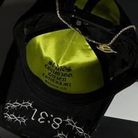 Gorro de Béisbol de Alta Calidad Original de 5 Paneles, Estructurado, de Algodón, con Forro de Seda, Parche de Metal Cruzado, Cadena Dorada, Estilo Urbano