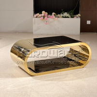 Table basse à thé dorée de luxe, vente en gros d'usine, Table basse moderne pour salon