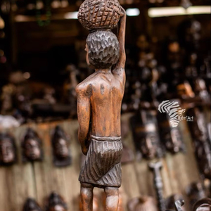 Escultura Tribal Africana Hecha a Mano RENART AFRIKAN, Tallado en Madera del Congo DR, para Hogar, Oficina u Hotel - Product Image 1