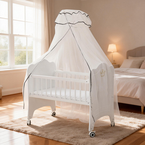 Cunas Cómodas para Bebés B2301, Hechas de Madera, para Recién Nacidos y Niños Pequeños - Product Image 1