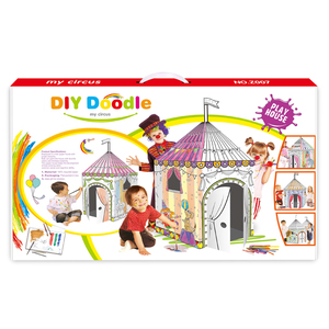 Maison 3D bricolage gribouillage enfants peinture jouets papier éducatif dessin maison de jeux château <span class=keywords><strong>en</strong></span> <span class=keywords><strong>carton</strong></span> - Product Image 3
