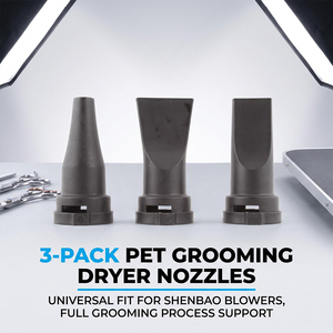 หัวเป่าลมสำหรับเครื่องเป่าขนสัตว์เลี้ยง Shernbao ABS หัวเป่าลมสำหรับสุนัข หัวเป่าลมความเร็วสูง อุปกรณ์เสริมอะไหล่เครื่องเป่าขน ชุดอุปกรณ์ 3in1 - Product Image 1
