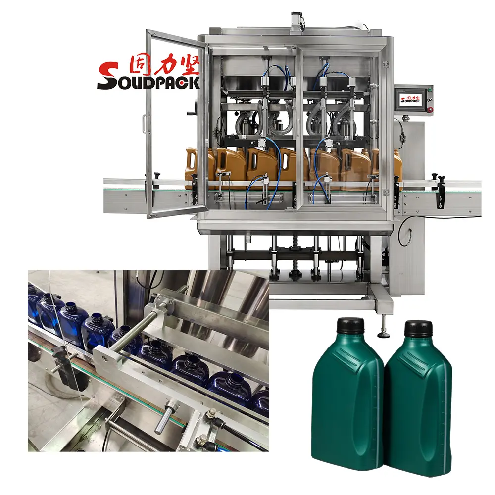 Solidpack 1l-5l Olie Automatische Lineaire Type Motor Smeerfles Vullen Capping Machine