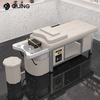 Station de Lavage de Cheveux Spécialisée pour Soin Japonais Personnalisée en Usine avec Vapeur, Thérapie de Tête SPA, et Lit de Shampoing de Massage Thaï pour Salon
