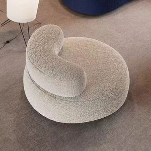 ספה מודולרית פאר כבש בד צבעוני בד צבעוני מודרני, ספה מחסנים ארוזים בעיצוב עקום בד עיצוב מותאם אישית מפעל ריח בד - Product Image 3