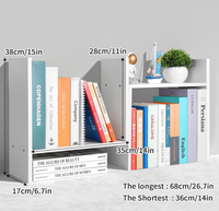 Vente flash, étagère de bureau multi-niveaux en bois blanc pratique et bon marché, petit organisateur de livres de bureau