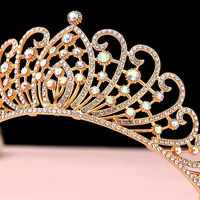 Accessoires de cheveux de mariée : Huit-vingt cristaux de luxe, style coréen baroque rétro, coiffe noire, cadeau d'anniversaire pour meilleure amie