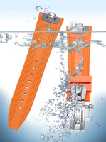 Bracelet de montre en caoutchouc FKM 24X7mm compatible avec Vacheron Overseas 4500v 5500v 7900v Click Orange Strap Bracelet de sport étanche