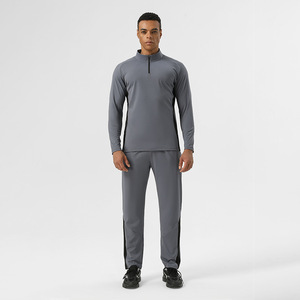 Premium <strong>Men's</strong> Athletic 2-Piece Sportswear Set Contrast Side <strong>Stripe</strong> Tracksuits 1/4 Zipper Top Casual Jogging Gym <strong>Suit</strong> for Spring - Product Image 4