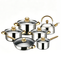 FLEY Lot de 12 casseroles à induction pour cuisine domestique, batterie de cuisine, fourniture en gros OEM pour distributeurs mondiaux de magasins de cuisine