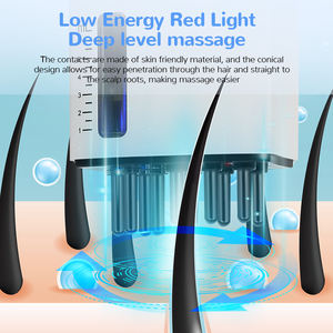 Masajeador Eléctrico para Cuero Cabelludo OEM ODM con Luz Roja, Peine Vibrador de Masaje, ABS+Silicona, Guía de Aceite Esencial Blanco, Anticaída del Cabello - Product Image 4