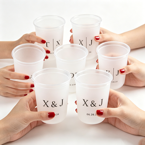 Vasos de Plástico PP Transparente, Resistentes, Libres de BPA, para Estadios, Portátiles, con Logotipo Personalizado Impreso en Serigrafía, 7oz 14oz, Vasos Esmerilados para Bodas, Venta al Por Mayor - Product Image 1