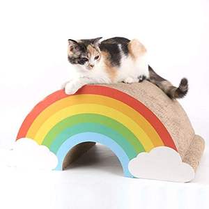 Vietnam Arco Iris nube puente gato rascador libre de polvo cartón corrugado gato juguete - Product Image 3