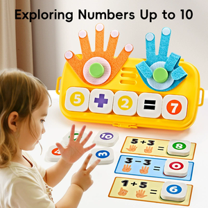 Jouet éducatif Montessori pour apprendre à compter sur les doigts, puzzle d'apprentissage précoce, aides pédagogiques pour enfants de 3 à 6 ans, unisexe, maternelle, mathématiques, tout-petits - Product Image 1