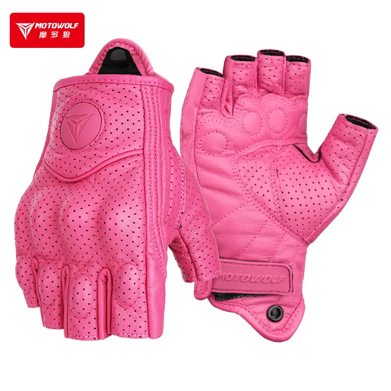 MOTOWOLF high quality non-slip design iron ride racing ride motorcycle safety gloves gauntlet pink yellow women