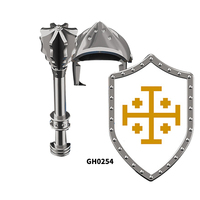 G0133 Serie Medieval, Bloques de Construcción de Plástico DIY, Caballero de Jerusalén, Juguetes Educativos para Niños, Mini Figuras de Ladrillos, Sets de Regalo