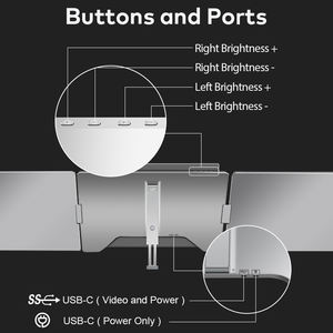 Monitor Portátil IPS HDR de Doble Cara de 15.6 Pulgadas, Pantalla Dual para Laptop, Negocios, Juegos, Extensor USB C - Product Image 5