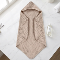 Muslin Cotton Baby Hooded Towel Baby Towels Newborn Essential 2 Pack 32x32 Inch Soft Absorbent Bath Towel for Infants Toddlers