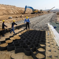 Geocell HDPE Bertekstur Halus Berlubang untuk Stabilisasi Lereng, Dinding Penahan Tanah, Stabilisasi Tanah, dan Pengendalian Erosi