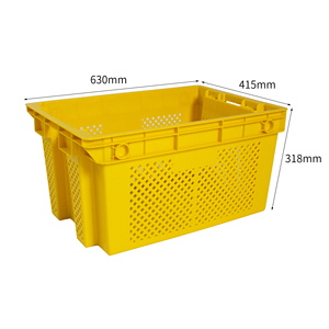 620 có thể gập lại cấp thực phẩm PP giỏ tươi Rau Trái Cây cá lưu trữ di chuyển thùng hộp doanh thu Stackable thu hoạch container - Product Image 4